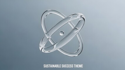 Abstract representation of an atom with orbiting electrons symbolizing science and technology