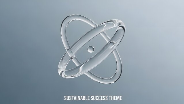 Abstract representation of an atom with orbiting electrons symbolizing science and technology