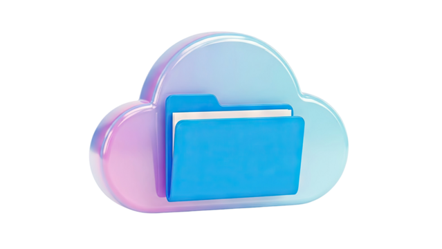3D Cloud Folder Icon - Powered by Adobe