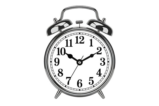 Classic alarm clock showing 6:30 on white background