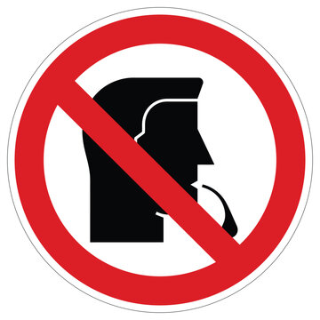 Prohibition sign depicting a human profile spitting, indicating a strict no spitting policy in the vicinity