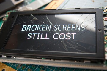 Shattered LCD Screen Showing Broken Screens Still Cost