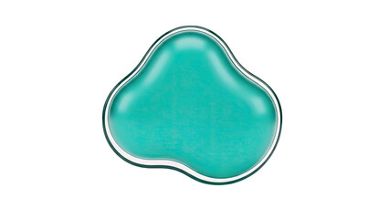 Abstract Teal Organic Shape with Glassy Edges