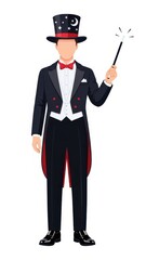 Obraz premium Magician in Formal Attire with Wand.