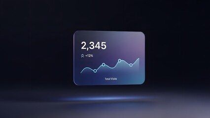 A glowing digital display shows a rising graph and numeric data in a dark setting