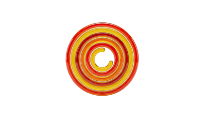 3D Red and Yellow Swirl with 'C' Center