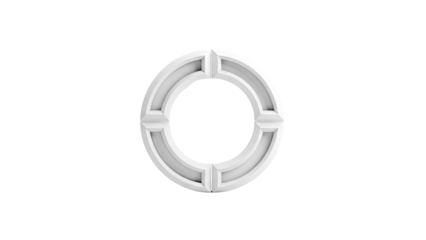 Circular architectural molding with four-part design