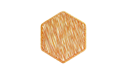 Orange Hexagonal Geometric Weave