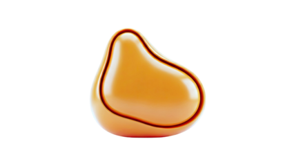 Orange, Shiny, Abstract, Amorphous Shape