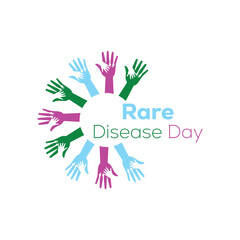 Obraz premium February is Rare Disease Day. Vector template Design for banner, greeting card, poster, prints, social media post ,flyer , T shirt with background.
