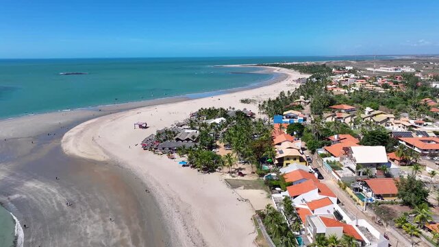 Coqueiro Beach At Luis Correia In Piaui Brazil. Beach Skyline. Nature Landscape. Summer Travel. Coqueiro Beach At Luis Correia In Piaui Brazil. Tropical Scenery.
