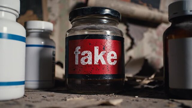 Conceptual shot highlighting fake medicines and pharmaceutical industry implications