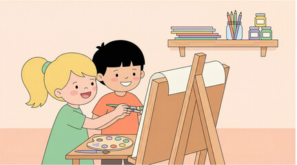 kids at school drawing