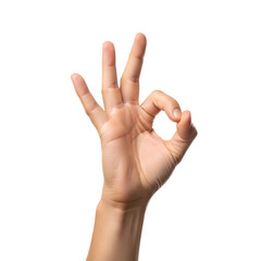 Male Hand OK Gesture Isolated