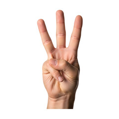 Male Hand Showing Number Three Gesture