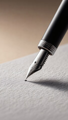 Fototapeta premium A pen is writing on the paper