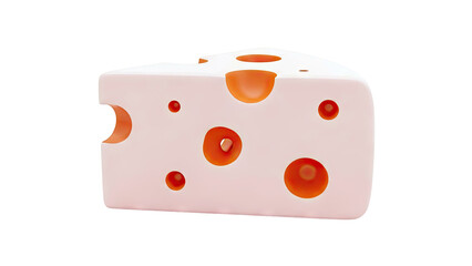 Pink Cheese Wedge with Orange Holes
