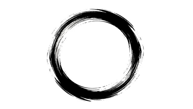 Black circle brush stroke art.