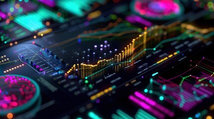 Colorful Data Visualization with Graphs, Charts, and Metrics for Modern Analytics and Business Intelligence Applications