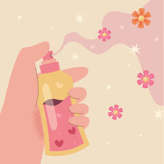 spray perfume fragrance illustration vector art