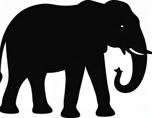 Fototapeta premium Silhouette of a majestic elephant walking gracefully, a symbol of strength and wisdom.