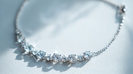 Elegant Silver Bracelet Adorned with Sparkling Clear Gems