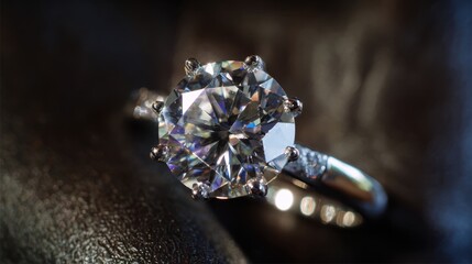 Elegant solitaire engagement ring with sparkling diamond centerpiece