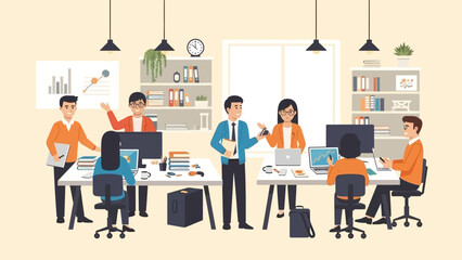 Group of Business Professionals Working Together.