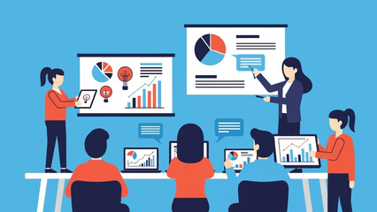 Business Team Presenting Data Analysis Report.