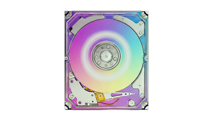 Open Hard Drive with Rainbow Platter