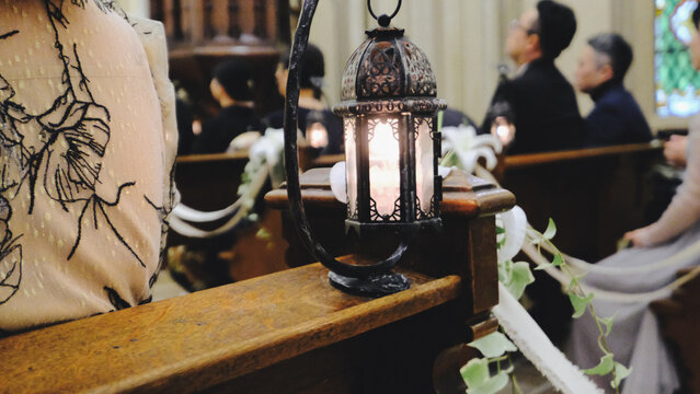 結婚式場に飾ってあったランプ