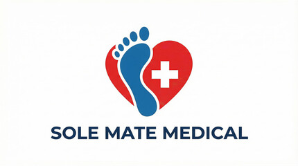 Health initiative promoting foot care medical facility logo design professional environment eye-level view wellness concept