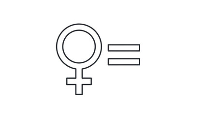 Female gender symbol equal sign equality feminism concept icon