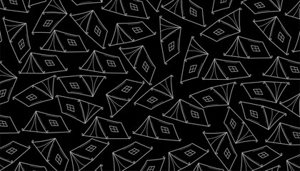 Camping Tent Seamless Pattern Minimal Outdoor Background