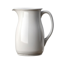 White pitcher with handle ceramic pitcher white featuring a functional handle for easy pouring simple and elegant design