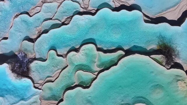 Close up of multi-colored pond at Huanglong Scenic and Historic Interest Area