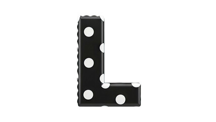 Black and white polka dot letter L
