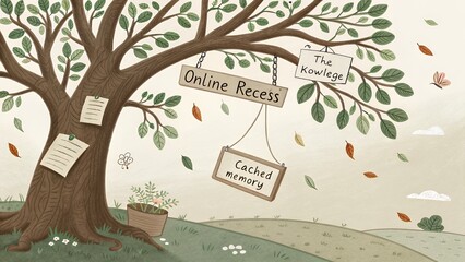 Tree with signs for online recess and cached memory