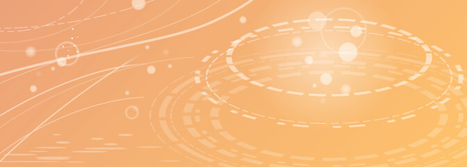 Abstract Futuristic Circular Wave Background Vector - Orange