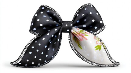 Clean studio accessory shot with timeless polka dot design.