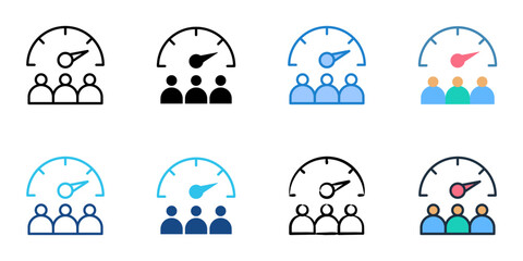 Vendor Performance icons set multiple style collection. Editable stroke 
