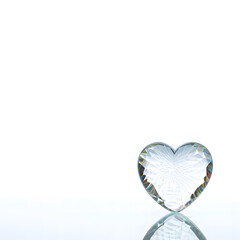Sparkling Diamond Crystal Heart with Reflection