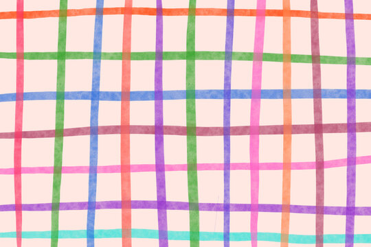 Colorful plaid pattern with pastel hues and soft texture, Colorful watercolor flowy lines wallpaper