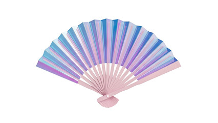 Holographic Folding Fan with Pink Handle