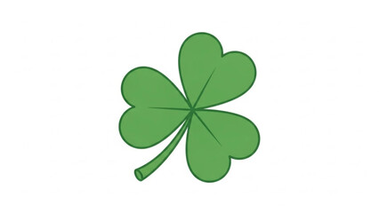 Lucky four leaf clover on white background symbol of good fortune and st patrick's day