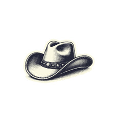 Vintage Cowboy Hat Engraving Illustration isolated on transparent background, generative ai