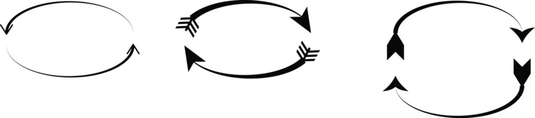 Circular arrows refresh symbol set