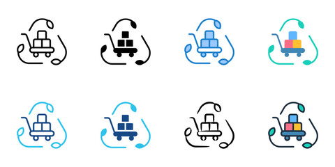 Sustainable Procurement icons set multiple style collection. Editable stroke 
