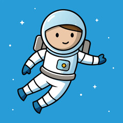cartoon astronaut on a rocket