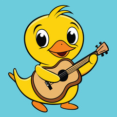 duck with a guitar